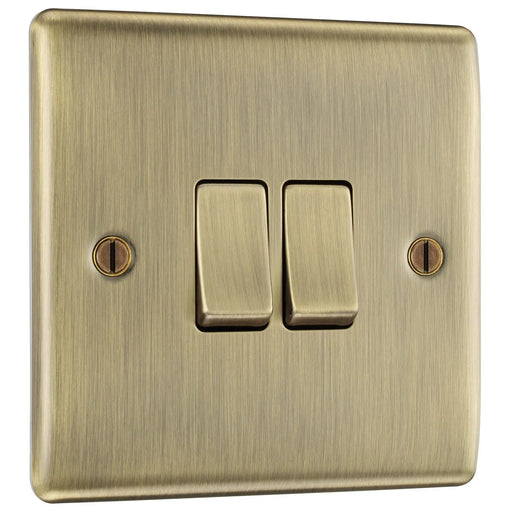 BG Electrical Nexus Metal Antique Brass - Double, 2 way switch