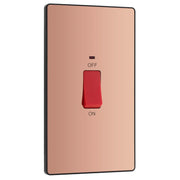 BG Electrical Evolve Polished Copper - 45A, double pole, large plate, with indicator