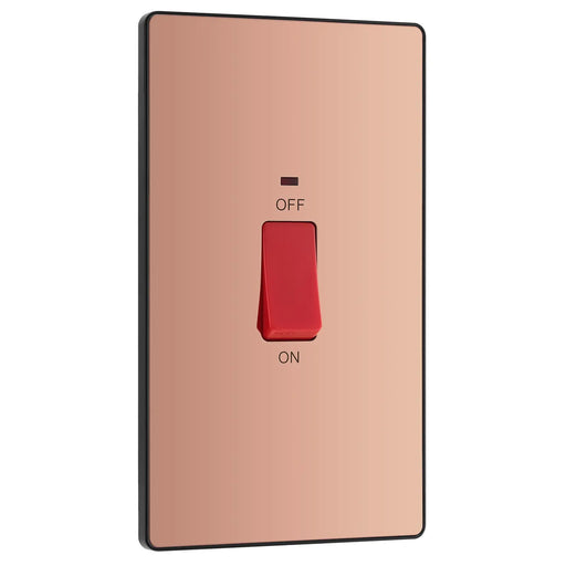 BG Electrical Evolve Polished Copper - 45A, double pole, large plate, with indicator