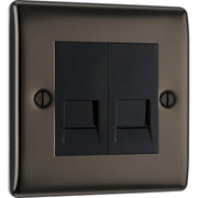 BG Electrical Nexus Metal Black Nickel - Double, RJ11 telephone socket