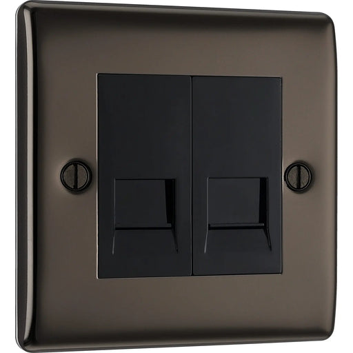 BG Electrical Nexus Metal Black Nickel - Double, RJ11 telephone socket