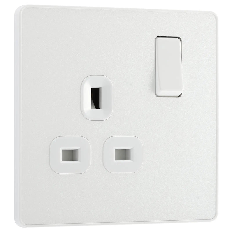 BG Electrical Evolve Pearlescent White - Single, switched, single pole