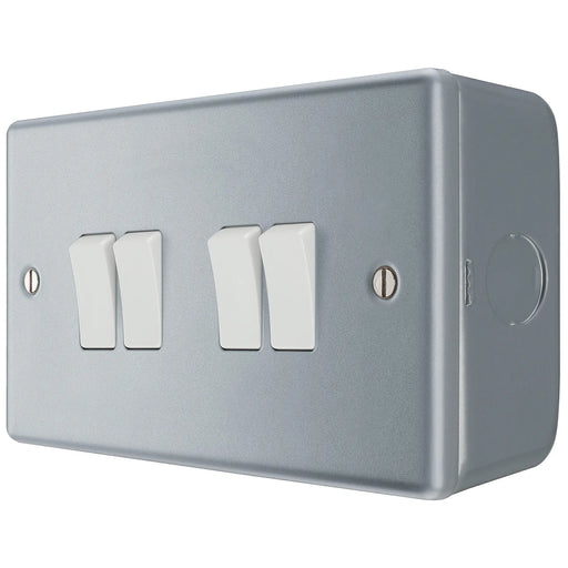 BG Electrical Metal Clad - Quadruple, 2 way switch