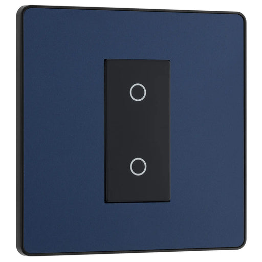BG Electrical Evolve Matt Blue - Single, 2 way touch, 200W, secondary