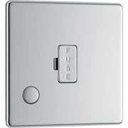 BG Electrical Flatplate Screwless Polished Chrome - Unswitched and fused with flex outlet