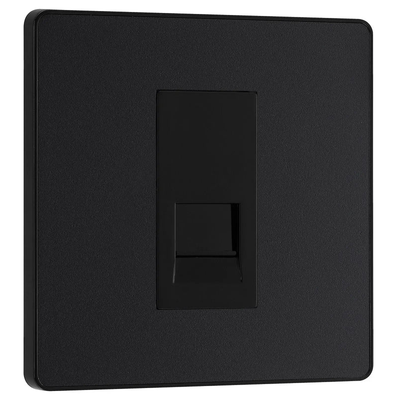BG Electrical Evolve Matt Black - Single, telephone socket, master