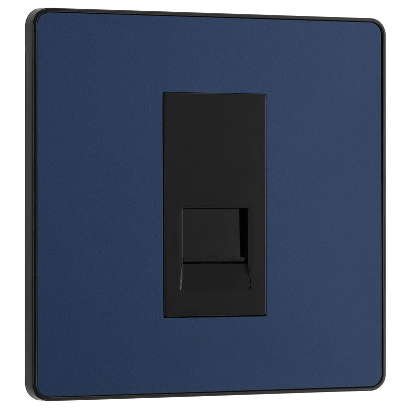 BG Electrical Evolve Matt Blue - Single, telephone socket, secondary