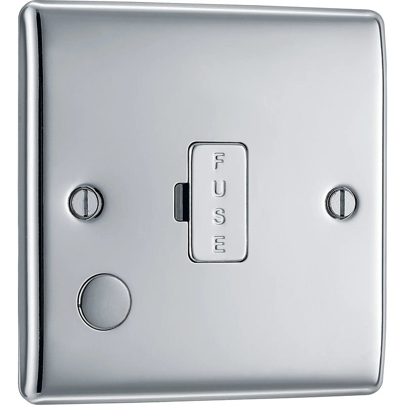 BG Electrical Nexus Metal Polished Chrome - Unswitched and fused with flex outlet