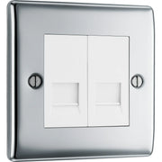 BG Electrical Nexus Metal Polished Chrome - Double, telephone socket, master