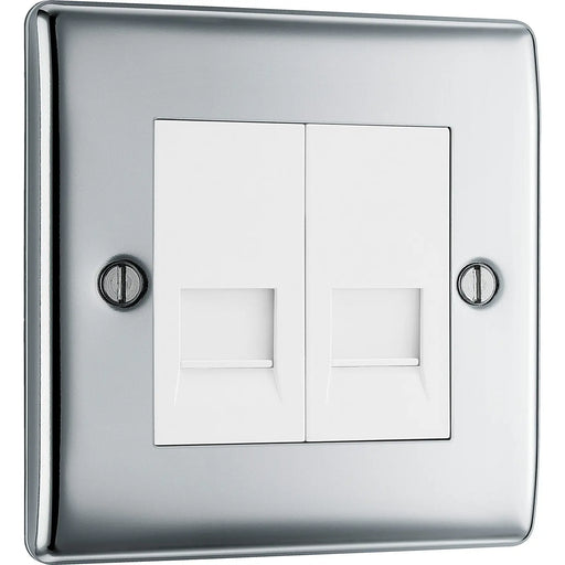 BG Electrical Nexus Metal Polished Chrome - Double, telephone socket, master