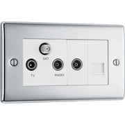 BG Electrical Nexus Metal Polished Chrome - Triplex with BT outlet and co-axial return - screened