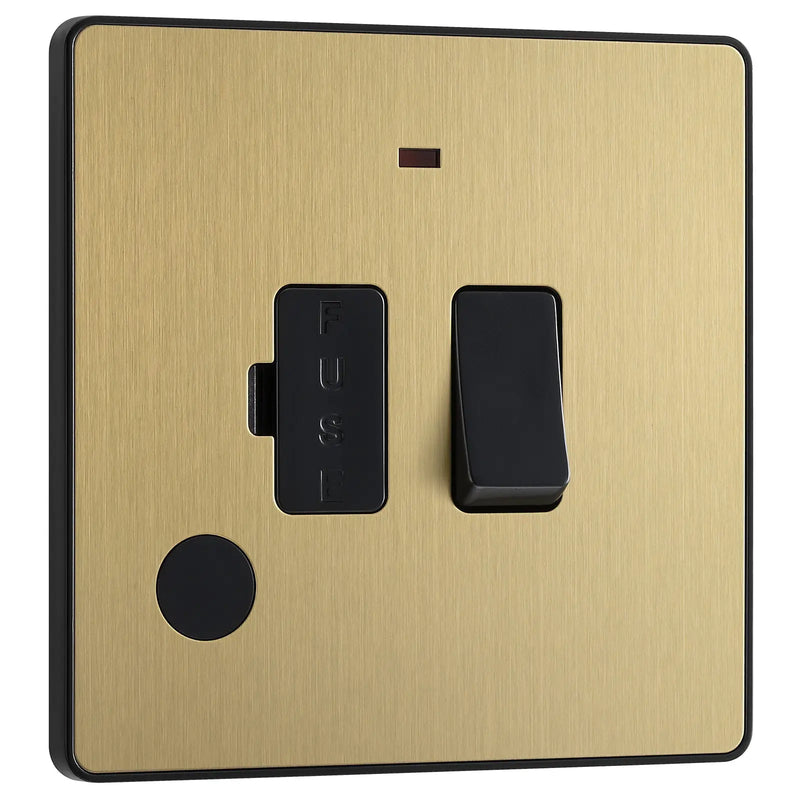 BG Electrical Evolve Satin Brass - Switched and fused with indicator