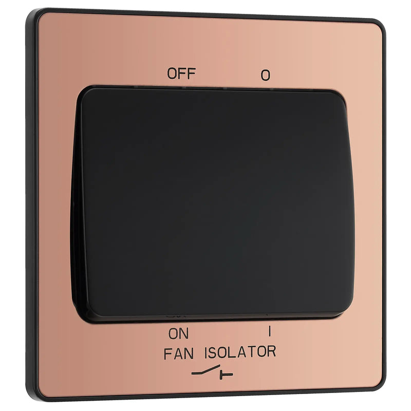 BG Electrical Evolve Polished Copper - Triple pole fan isolator