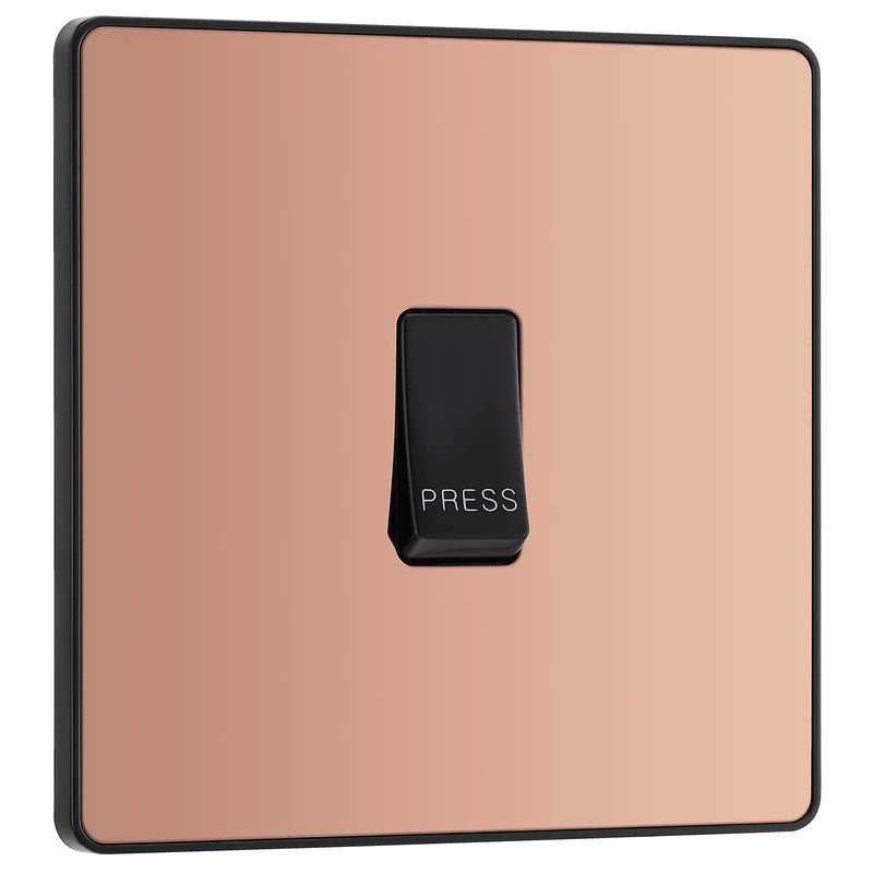 BG Electrical Evolve Polished Copper - Single, bell push switch