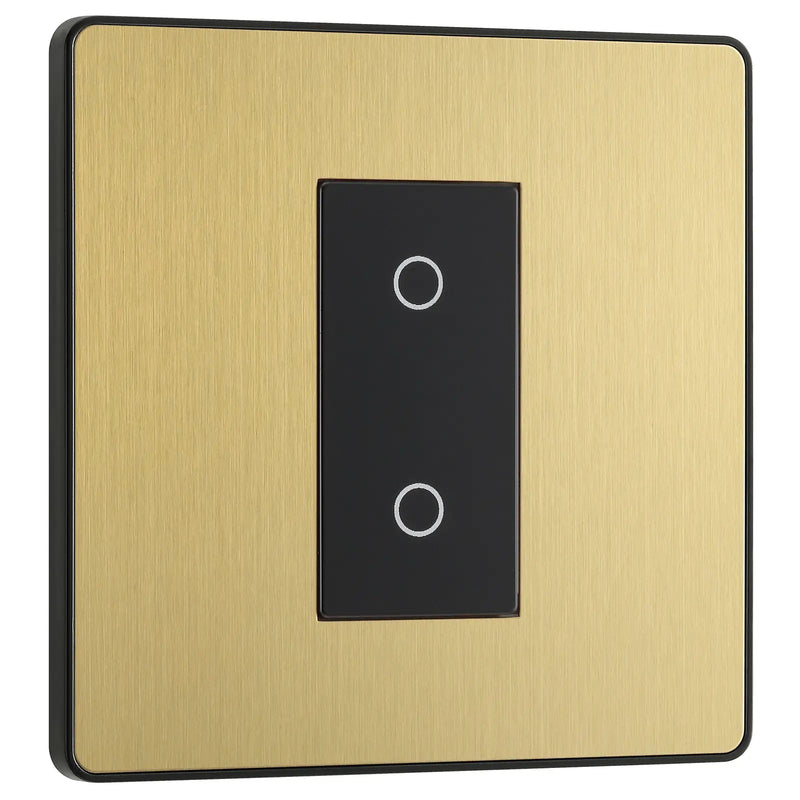 BG Electrical Evolve Satin Brass - Single, 2 way touch, 200W, secondary