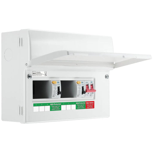 BG Circuit Protection Dual RCD - 12 module, 6 way, 100A Main Switch, 63A/63A Type A RCD