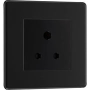 BG Electrical Flatplate Screwless Matt Black - 5A single, unswitched, round pin