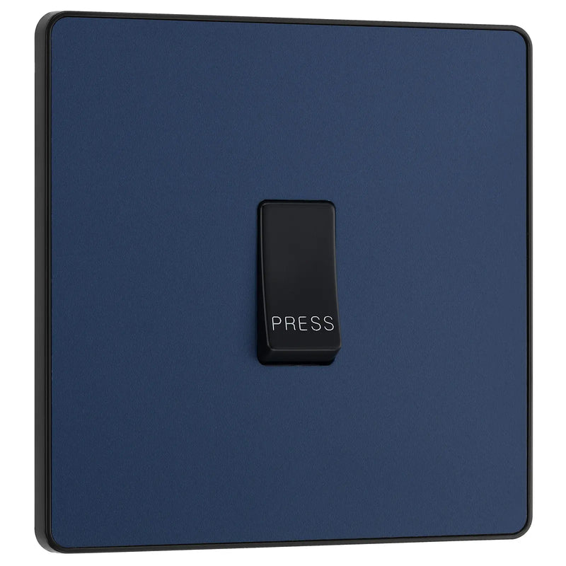 BG Electrical Evolve Matt Blue - Single, bell push switch