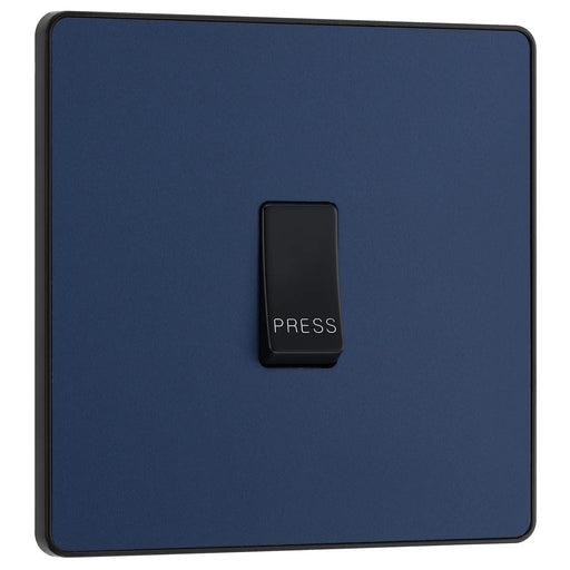 BG Electrical Evolve Matt Blue - Single, bell push switch