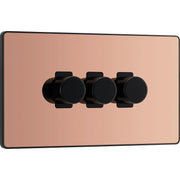 BG Electrical Evolve Polished Copper - Triple, 2 way push 200W