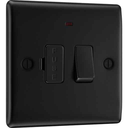 BG Electrical Nexus Metal Matt Black - Switched and fused with indicator
