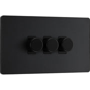 BG Electrical Evolve Matt Black - Triple, 2 way push 200W