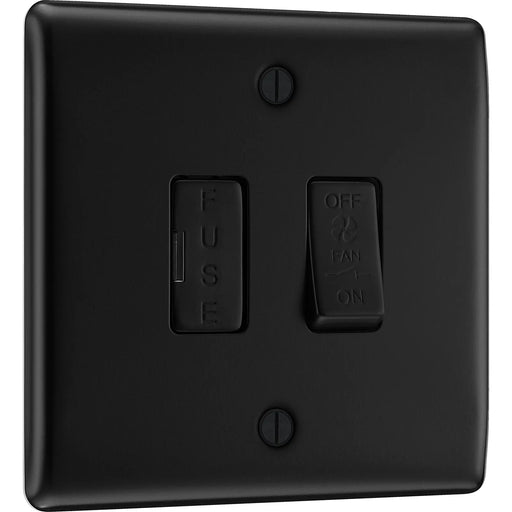 BG Electrical Nexus Metal Matt Black - 3 pole fan isolator, fused