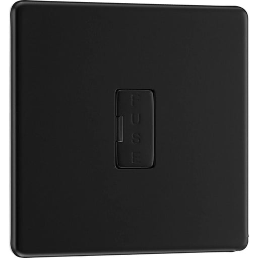 BG Electrical Flatplate Screwless Matt Black - Unswitched and fused