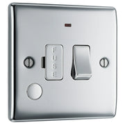 BG Electrical Nexus Metal Polished Chrome - Switched and fused with indicator and flex outlet