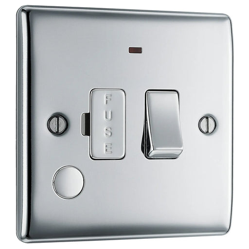 BG Electrical Nexus Metal Polished Chrome - Switched and fused with indicator and flex outlet