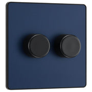 BG Electrical Evolve Matt Blue - Double, 2 way push 200W