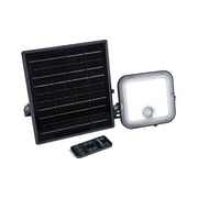 Luceco Mensa - Mensa Decorative Outdoor Solar Security Floodlight with PIR Motion Sensor and Remote Control, Colour Change (CCT), LED Exterior Lighting, Black, 10W, 1500lm, 3000K & 4000K