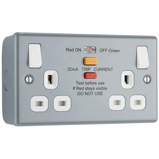 BG Electrical Metal Clad - Double switched, with integrated Type A RCD