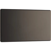 BG Electrical Flatplate Screwless Black Nickel - Double, blank plate