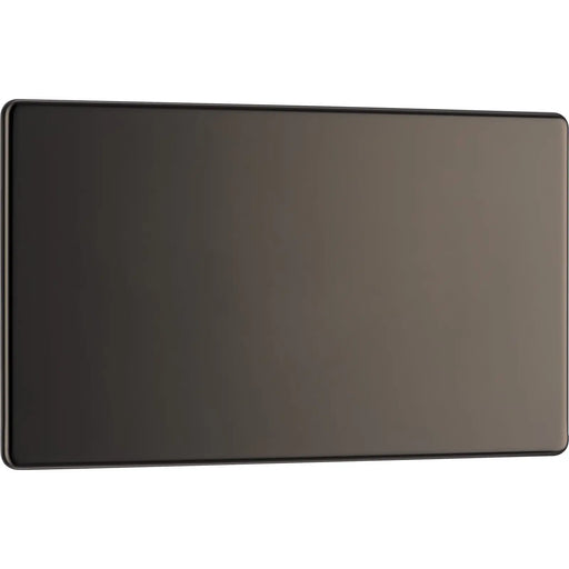 BG Electrical Flatplate Screwless Black Nickel - Double, blank plate