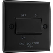 BG Electrical Nexus Metal Matt Black - Triple pole fan isolator