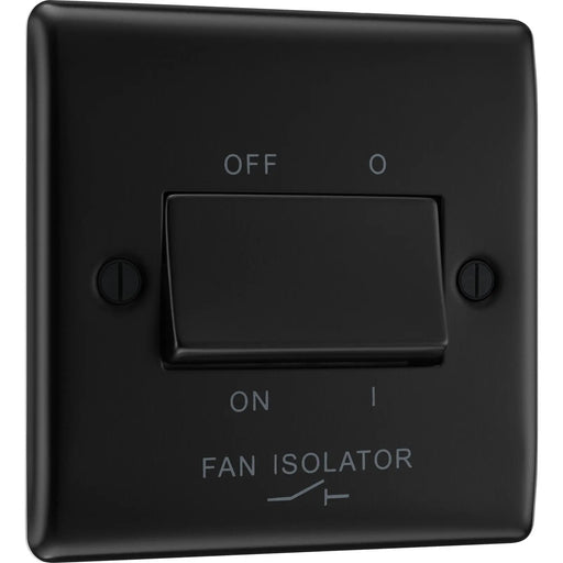 BG Electrical Nexus Metal Matt Black - Triple pole fan isolator
