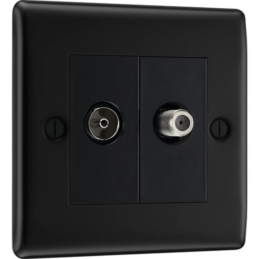 BG Electrical Nexus Metal Matt Black - Double satellite and co-axial