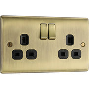 BG Electrical Nexus Metal Antique Brass - Double, switched, single pole