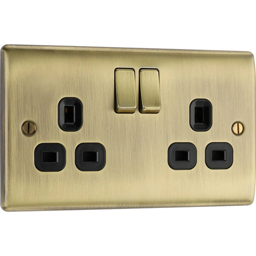 BG Electrical Nexus Metal Antique Brass - Double, switched, single pole
