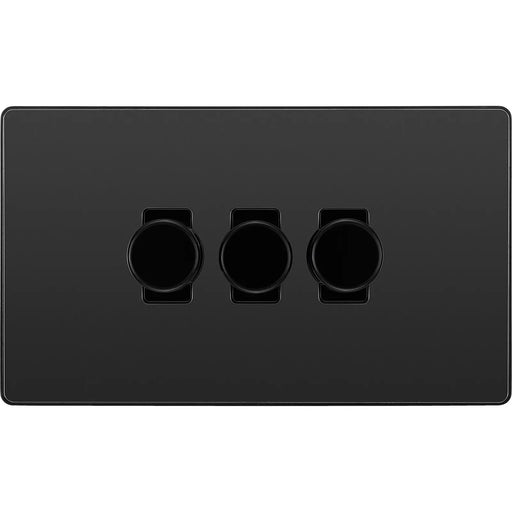 BG Electrical Evolve Black Chrome - Triple, 2 way push 200W