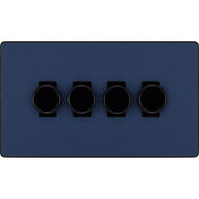 BG Electrical Evolve Matt Blue - Quadruple, 2 way push 200W