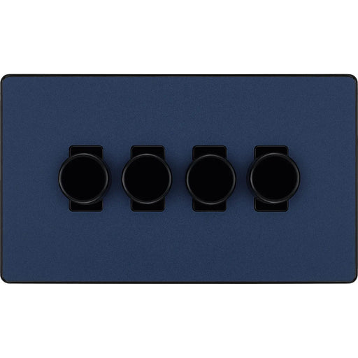 BG Electrical Evolve Matt Blue - Quadruple, 2 way push 200W