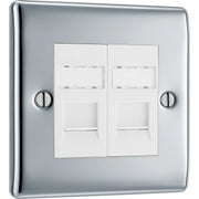 BG Electrical Nexus Metal Polished Chrome - Double, RJ45 data socket