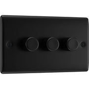 BG Electrical Nexus Metal Matt Black - Triple, 2 way push 200W