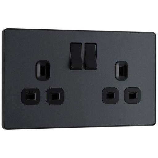 BG Electrical Evolve Matt Grey - Double, switched, single pole