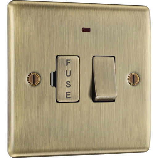 BG Electrical Nexus Metal Antique Brass - Switched and fused with indicator