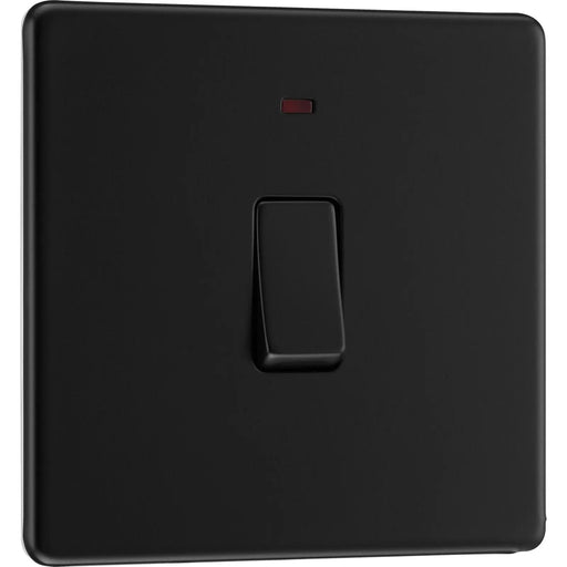 BG Electrical Flatplate Screwless Matt Black - 20A, double pole, with indicator