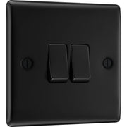 BG Electrical Nexus Metal Matt Black - Double, 2 way switch