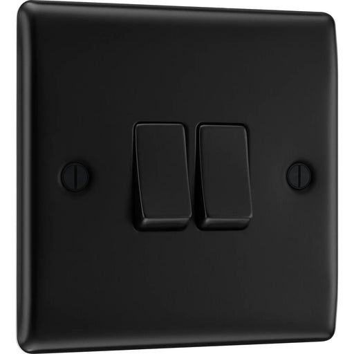BG Electrical Nexus Metal Matt Black - Double, 2 way switch